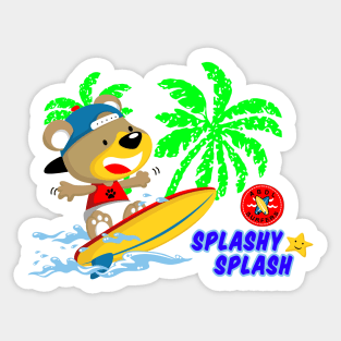 Splashy Splash ABDL PUPPY dog surfing - age play Sticker